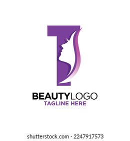 Letter T Beauty Face Logo Design Template Inspiration, Vector Illustration.