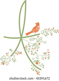 letter t with bird