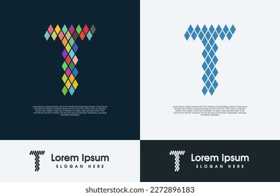Letter T bit creative and colorful logo 