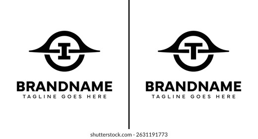 Letter I and T Black Hole Logo, symbolizing mystery, depth, and powerful energy