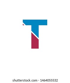 letter t in blue and red