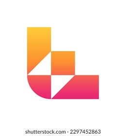 Letter T bolt modern negative space logo design