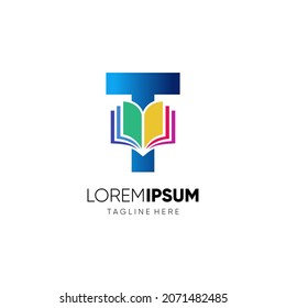 Plantilla de fondo de emblema de ilustraciones gráficas de iconos de diseño del logotipo de la carta T