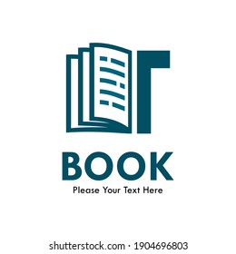 letter t with book logo template illustration. suitable for education, brand, website etc.