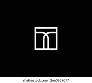 letter t box minimal clean logo