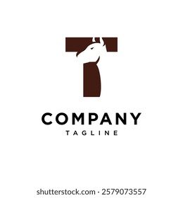 Letter T Buffalo Logo Icon Vector