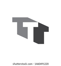 letter t building geometric logo vector