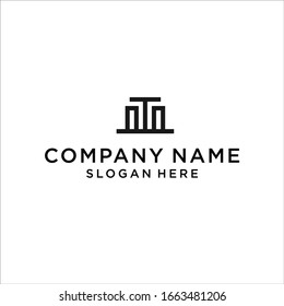 letter t with building logo design vector illustration template