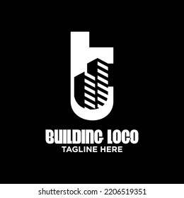 Letter T Building Logo Design Template Inspiration, Vector Illustration.