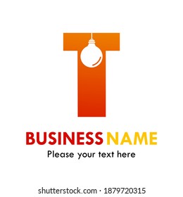 Letter t with bulb lamp vector logo template. Suitable for brand, ientity, web, business, idea etc