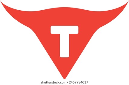 Letter T with Bull Head Logo design