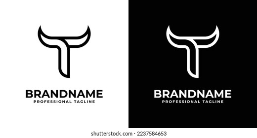 Logotipo de letra T Bull, adecuado para cualquier negocio relacionado con Bull con T inicial.