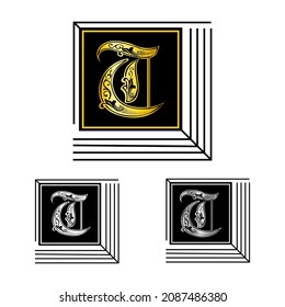 letter T or C logo. minimal design concept, font logo design.