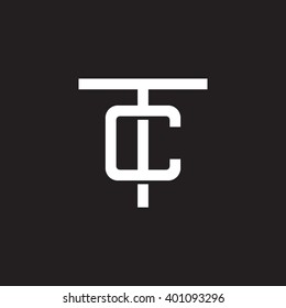 letter T and C monogram logo white black background