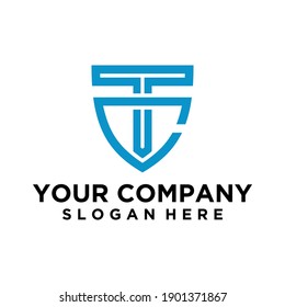 Letter T and C. Shield design concept