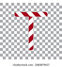 Letter T Candy Cane Letter Design