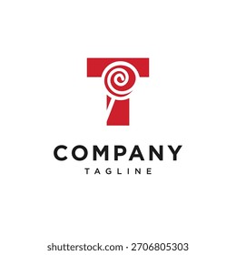 Letter T Candy Stick Logo Icon Vector