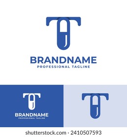 Letter T Capsule Logo, suitable for business related to Capsule or Pill with T initial