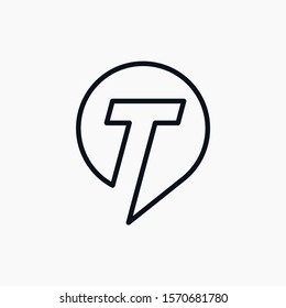 letter T chat with bubble line logo. talk logo vector modern illustration graphic abstract template. minimalist Chat concept Logo Template. Communication icon vector, social media icon - VECTOR