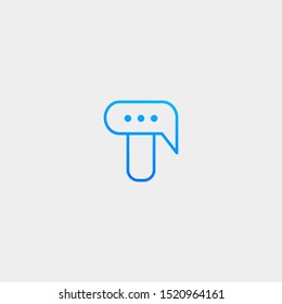 Letter T Chat Bubble Logo Template Vector Design
