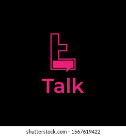 letter 't' in the chat logo icon vector