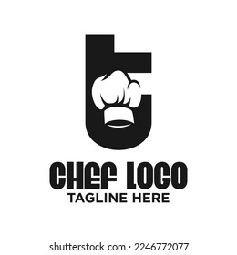 Letter T Chef Logo Design Template Inspiration, Vector Illustration.