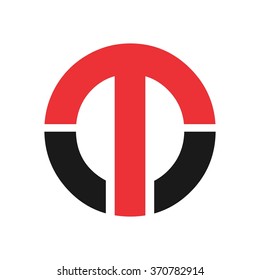 letter t and circle logo vector.