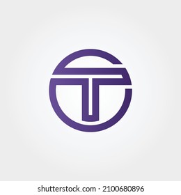 Letter T Circle vector design illustrations