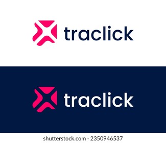 Letter T with Click icon logo design vector