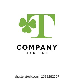 Letter T Clover Leaf Logo Icon Vector