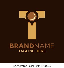 Letter T Coffee Cup, Tea, Chocolate, Logo Design Template Inspiration, Vector Illustration.