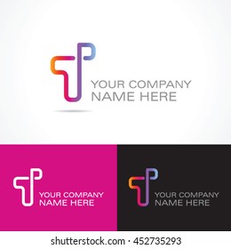 Letter T colorful logo, abstract design