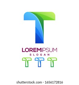 letter T colorful logo design