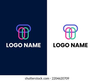 letter t colorful logo design template