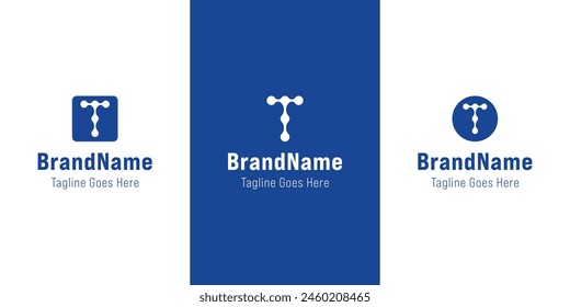 Letter T Connecting Dot Logo, suitable for any business with T initial