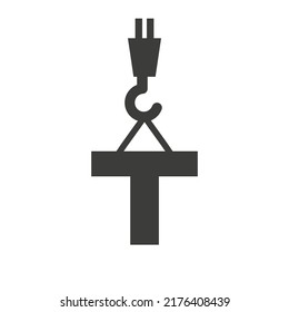 Letter T Construction Logo Template. Construction Logo Crane Concept Symbol