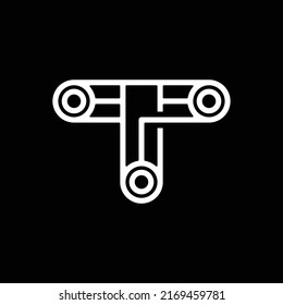 Letter T Conveyor Creative Logo Design