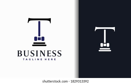 letter T court hammer logo