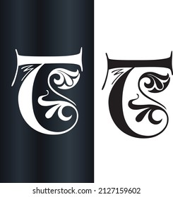 Letter T Creative Floral Vector Logo Design