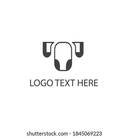 Letter t creative logo illustration dog design template vector