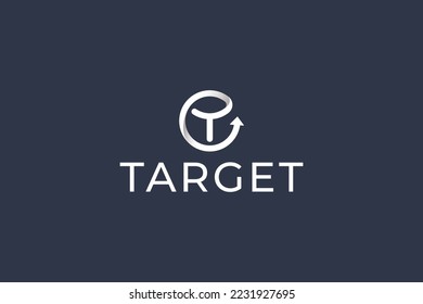 Letra T creativo tecnológico moderno logotipo de flecha de destino