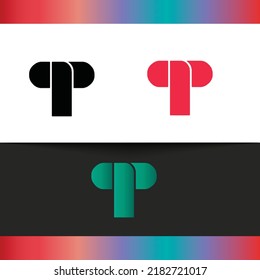 Diseño del logotipo de vectores modernos creativos de la carta T