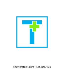 Letter T cross plus logo, Medical health care Logo