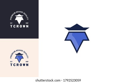 Letter T with crown logo design concept, brand identity.