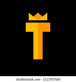 Letter T Crown Logo Design Template Inspiration, Vector Illustration.