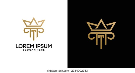 Letter t and crown logo design for law firm logo with creative idea