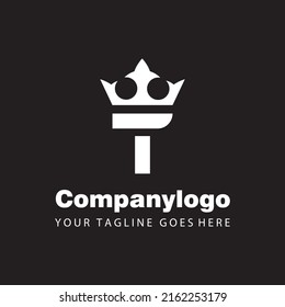 letter T crown monogram design for logo company