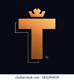 Letter T crown premium logo design