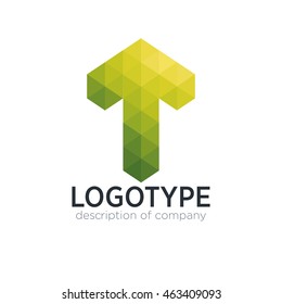Letter T cube figure logo icon design template elements