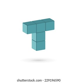 Letter T cube logo icon design template elements 